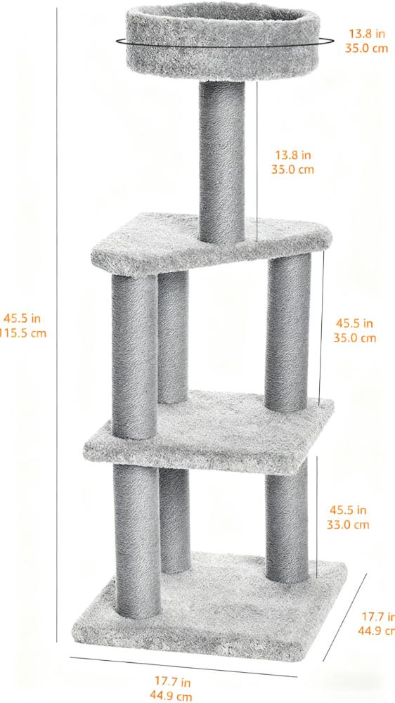 Multi-Level Cat Tree (L/M Sizes, Scratching Posts & Perch)