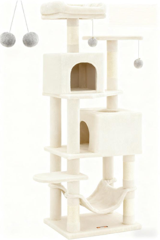 Multi-Level Cat Tree (4-Cat Capacity, Cozy Caves & Anti-Tip Design)