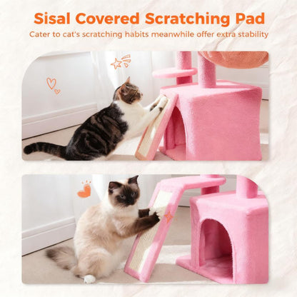 DIY Multi-Level Pink Cat Tree (Sisal Scratching & Cozy Condo)