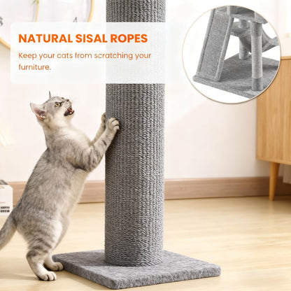 Multi-Function Large Cat Tree (Anti-Wobble, Sisal Scratching & Roomy Perches)
