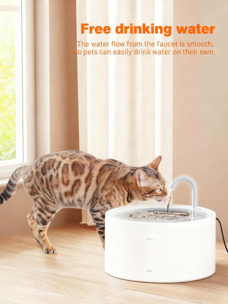 3.2L Pet Water Fountain (Low-Noise, Translucent Tank & Home Decor Design)
