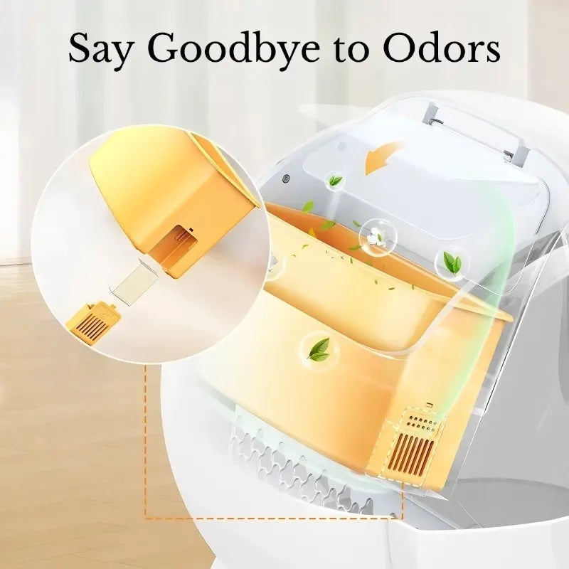 75L Extra-Large Smart Litter Box: 9-Sensor Safety, 35dB Whisper-Quiet & 3 Free Bags of Premium Litter!