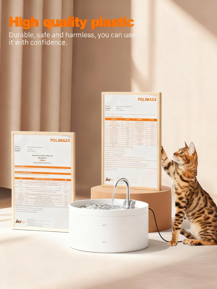 3.2L Pet Water Fountain (Low-Noise, Translucent Tank & Home Decor Design)