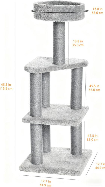 Multi-Level Cat Tree (L/M Sizes, Scratching Posts & Perch)