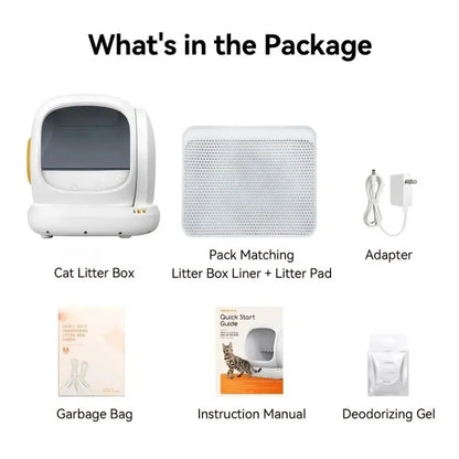 75L Extra-Large Smart Litter Box: 9-Sensor Safety, 35dB Whisper-Quiet & 3 Free Bags of Premium Litter!