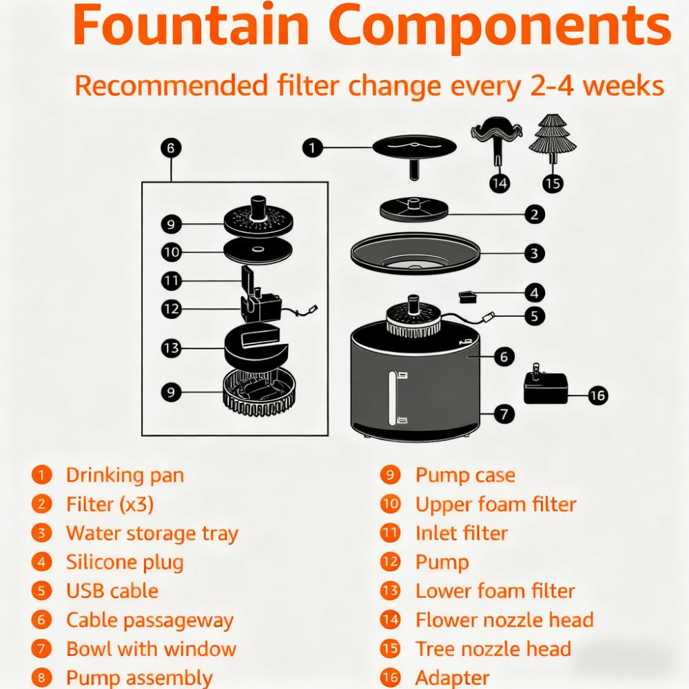 3L Pet Water Fountain (Quiet, Filtered & Auto-Shutoff Design)