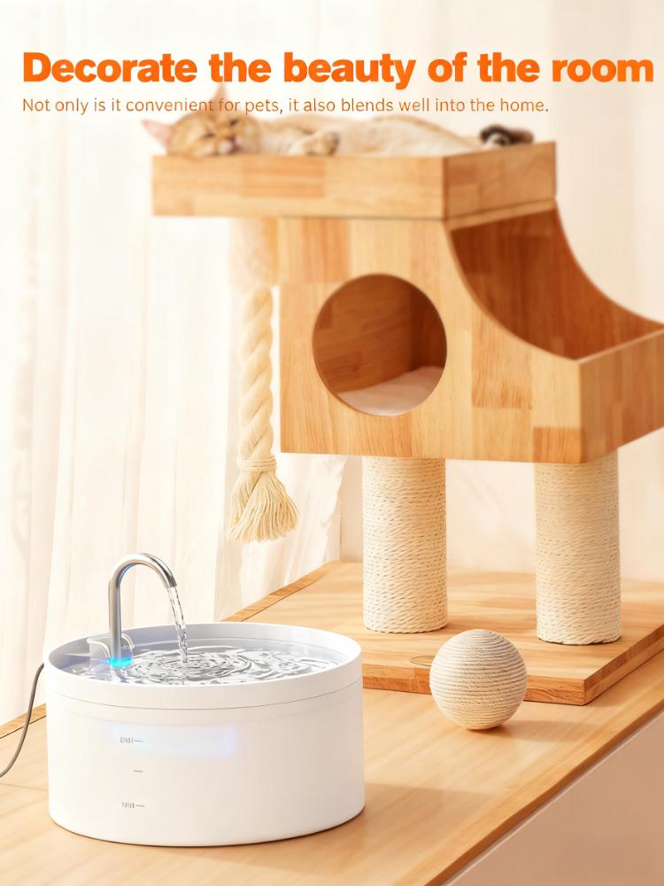 3.2L Pet Water Fountain (Low-Noise, Translucent Tank & Home Decor Design)