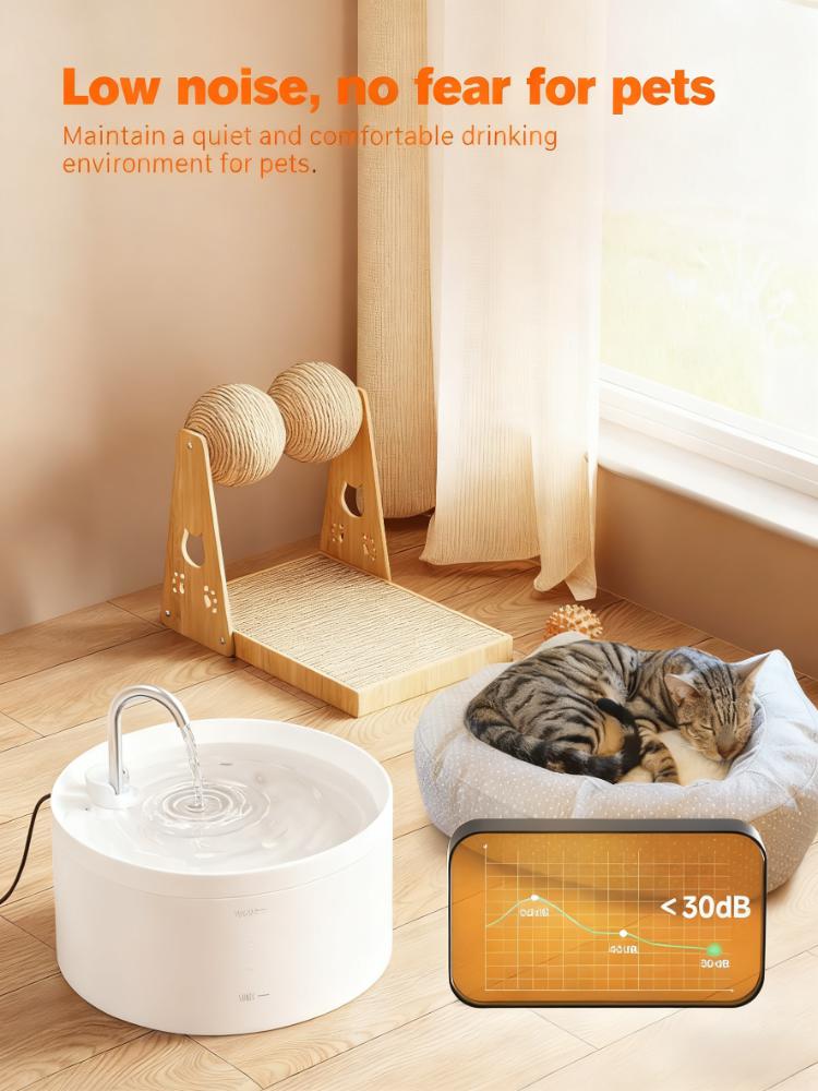 3.2L Pet Water Fountain (Low-Noise, Translucent Tank & Home Decor Design)