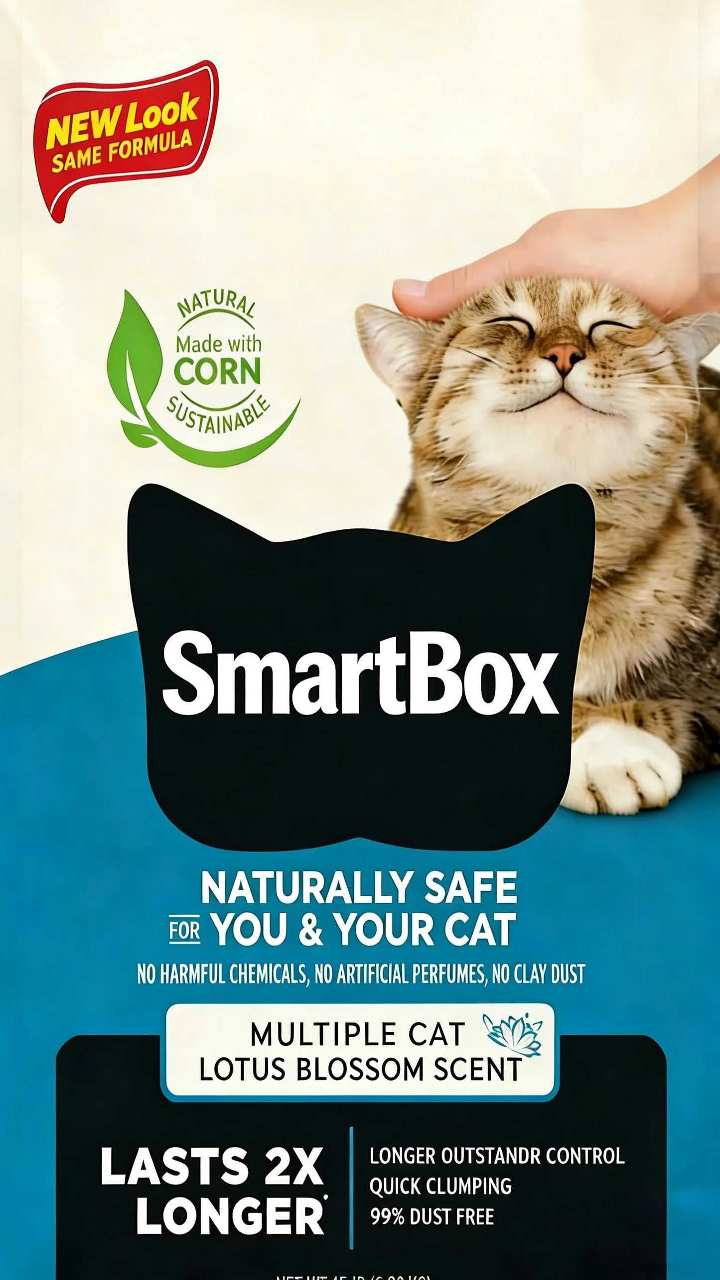 15LB Lotus Scent Cat Litter, Quick-Clumping, Flushable & Odor Control