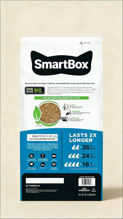 15LB Lotus Scent Cat Litter, Quick-Clumping, Flushable & Odor Control